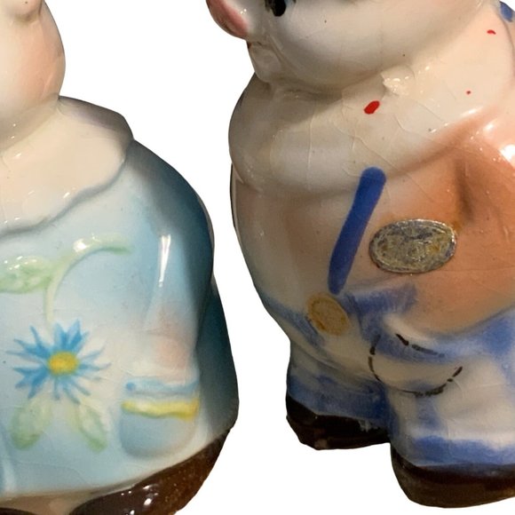 Vintage Pig Couple Salt and Pepper Animal Set - Picture 11 of 14